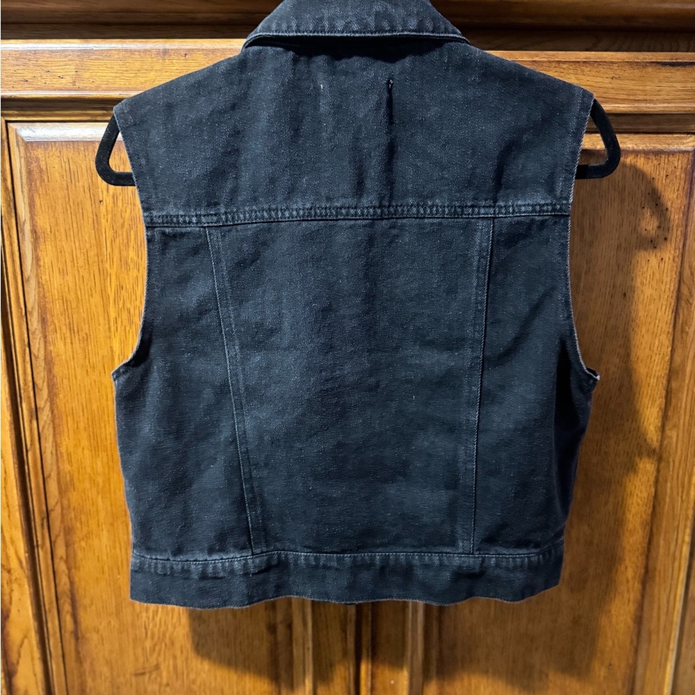 Ci Sono Black Pearl-Embellished Denim Vest - Picture 3 of 4